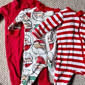 Christmas Bundle - set of 3 Christmas pajamas - size 3 month